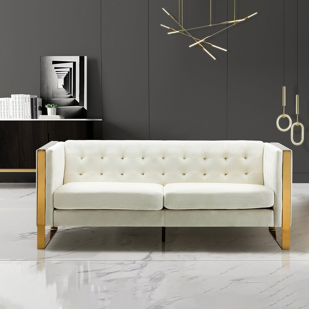 Emiliano Comfy 76" Tufted Sofa with Removable Seat