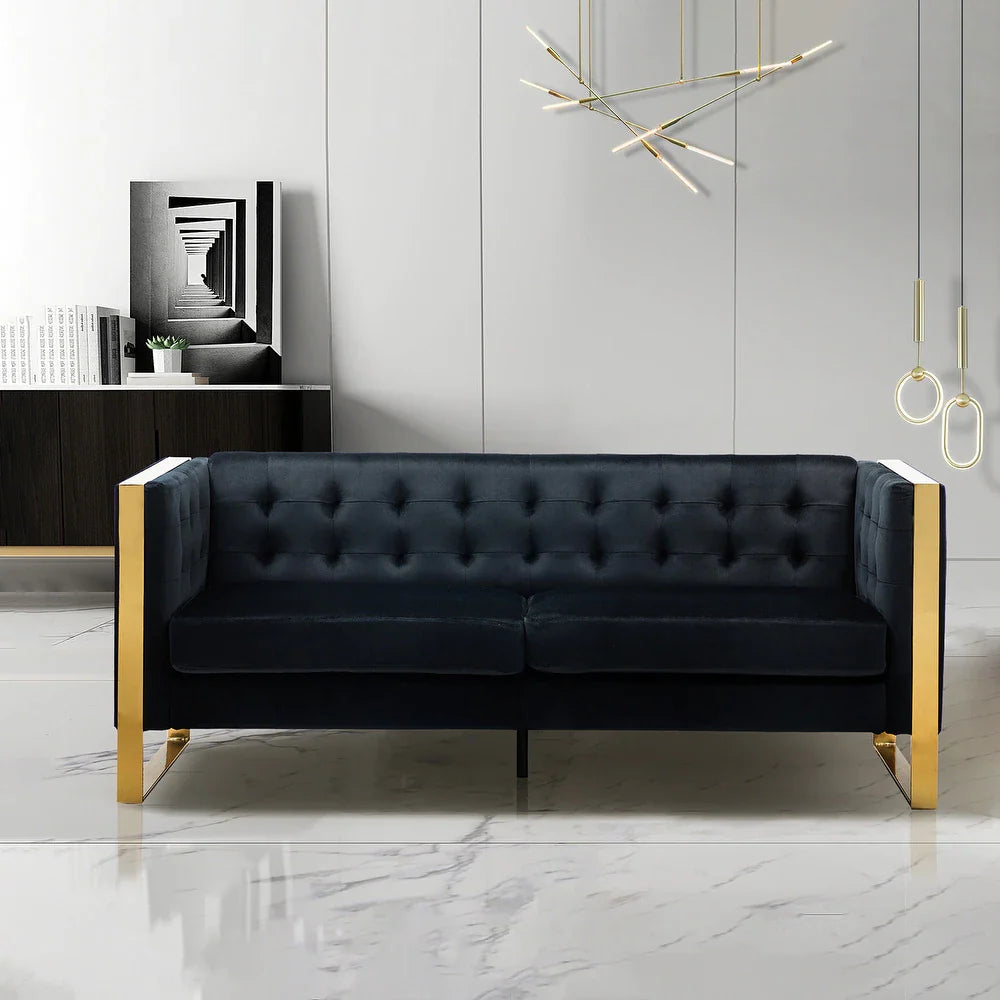 Emiliano Comfy 76" Tufted Sofa with Removable Seat
