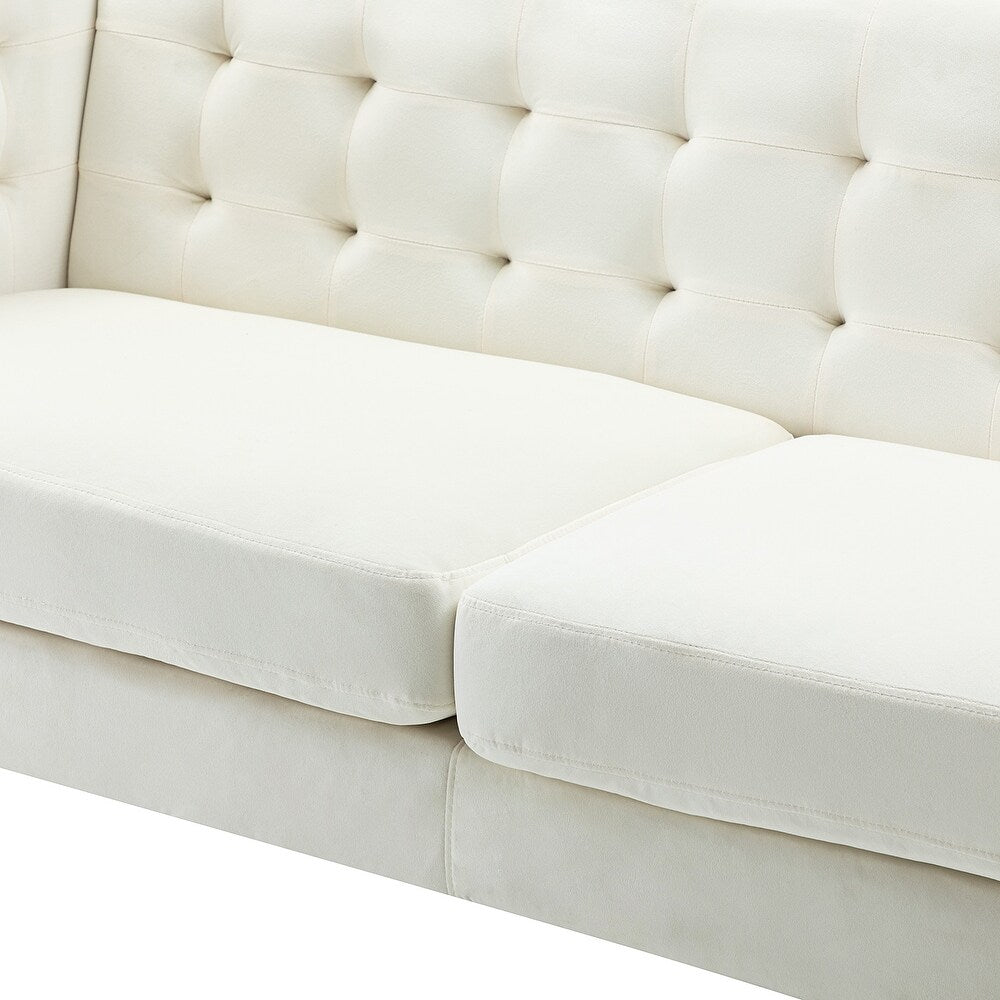 Emiliano Comfy 76" Tufted Sofa with Removable Seat