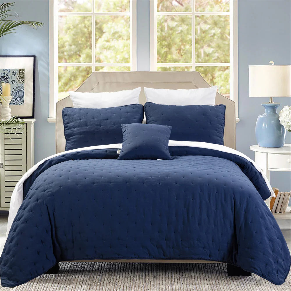 Emilie 4 Piece Crescent Stitch Quilt Set