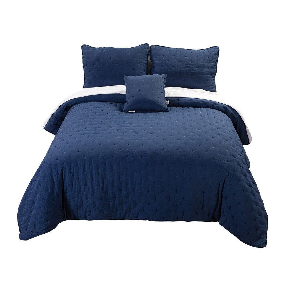 Emilie 4 Piece Crescent Stitch Quilt Set