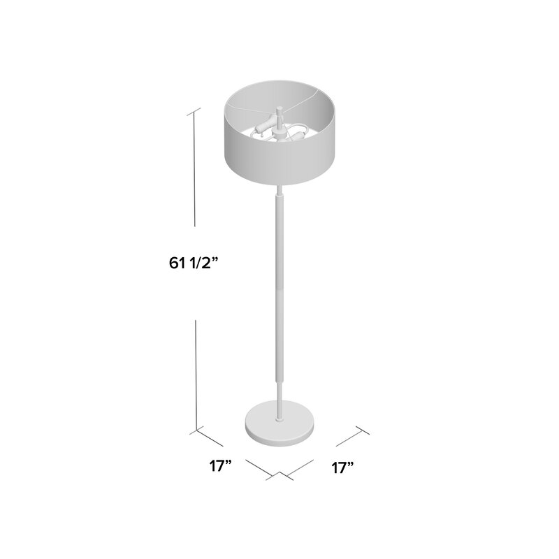 Contemporary Metallic Accents 61.5" Floor Lamp