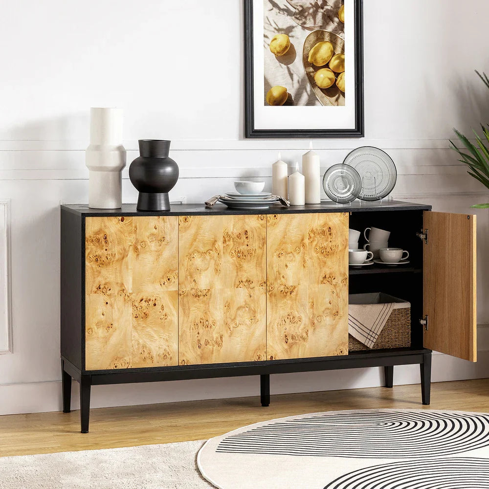 Emst Contemporary Sideboard Storage Cabinet with 4 Doors