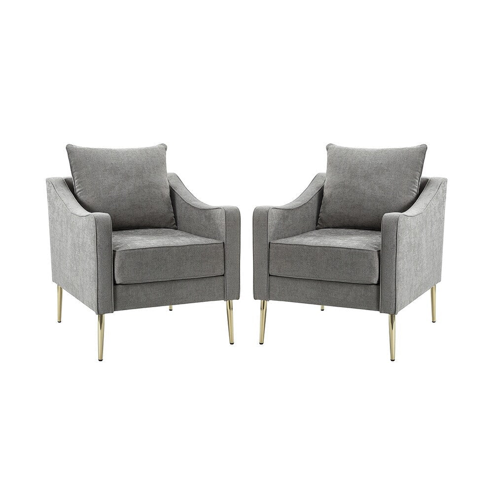 Epopeus Upholstered Accent Armchair with Metal Base Set of 2