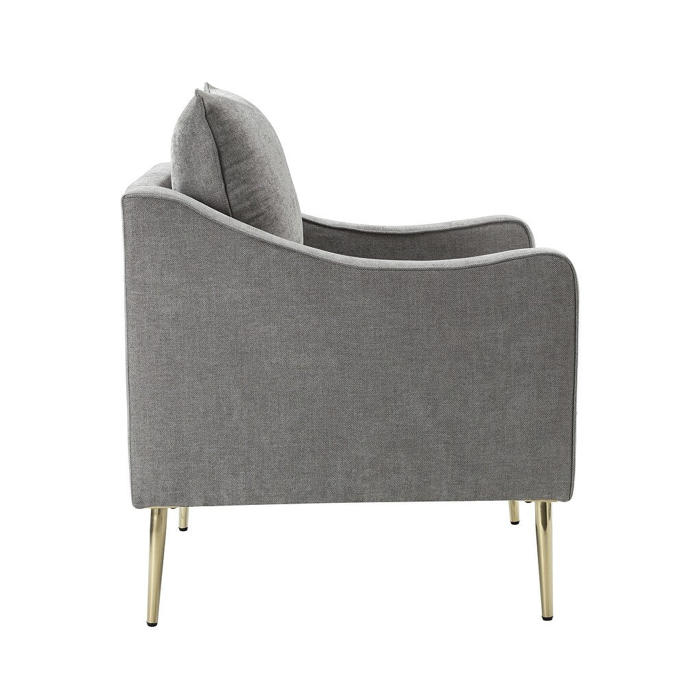 Epopeus Upholstered Accent Armchair with Metal Base Set of 2