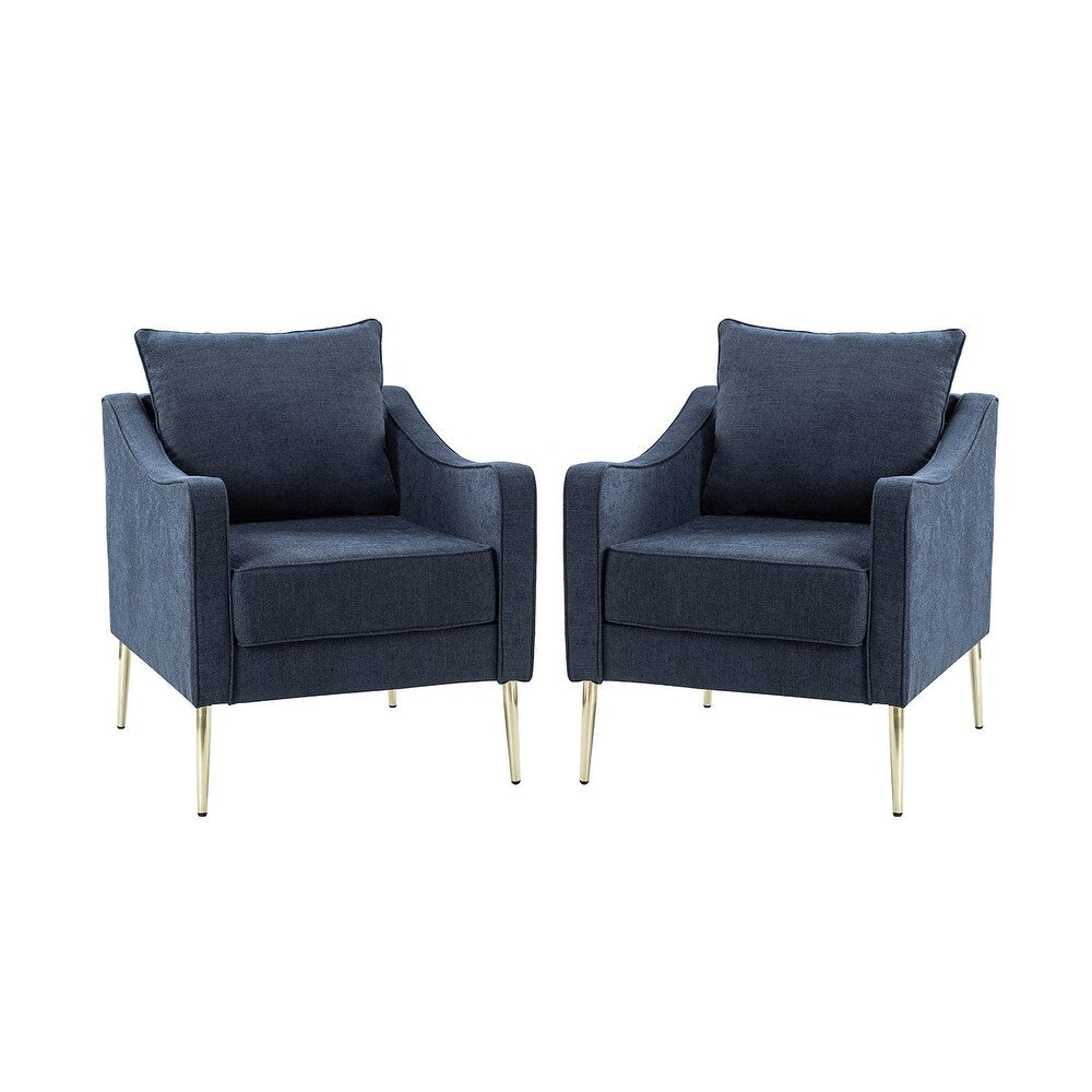 Epopeus Upholstered Accent Armchair with Metal Base Set of 2