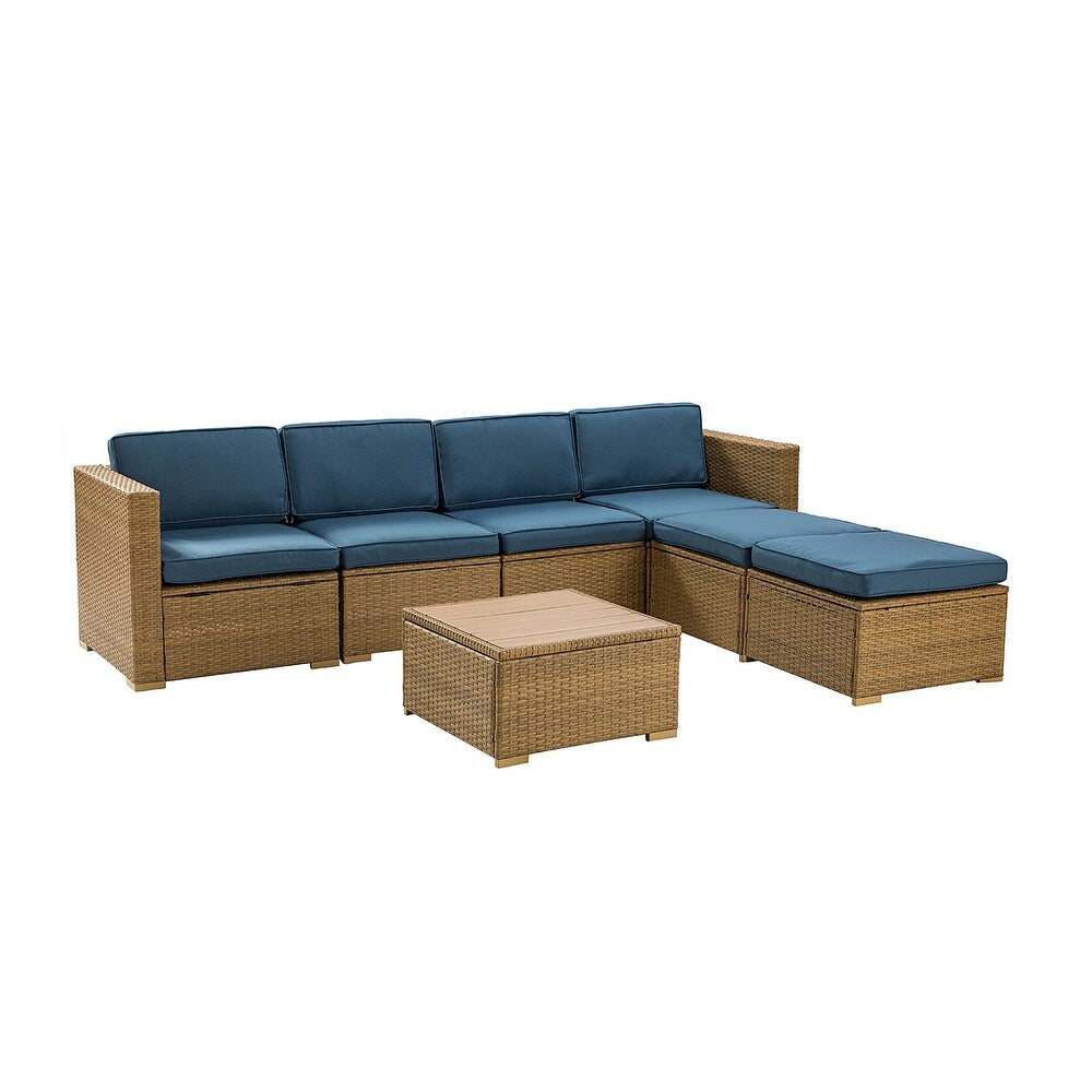 Estado Modern Rattan 6-Person Outdoor Conversation Sets with Cushions