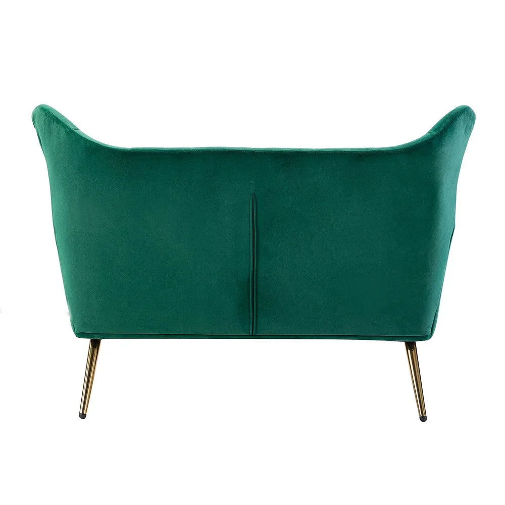 Eusebio Upholstered 50" Modern Curved Wingback Loveseat with Tufted Back