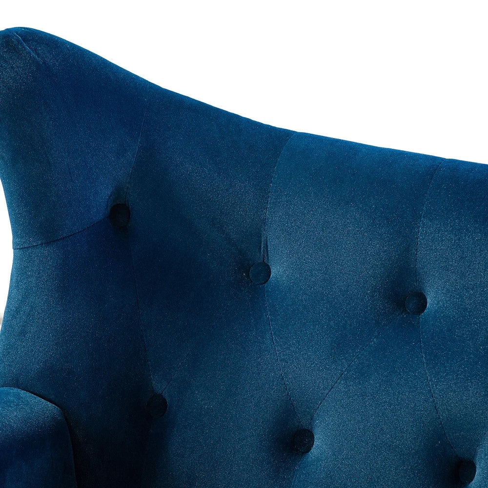 Eusebio Upholstered 50" Modern Curved Wingback Loveseat with Tufted Back