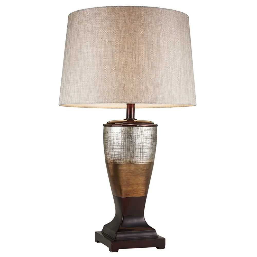 Exotic Brown and Gold Wide Stripe Table Lamp - Large