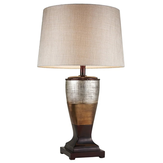 Exotic Brown and Gold Wide Stripe Table Lamp - Large