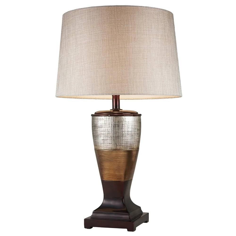 Exotic Brown and Gold Wide Stripe Table Lamp - Large