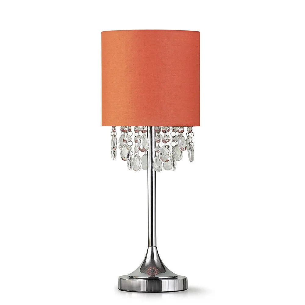 FLORENCE 22"H Crystal Pendants Table Lamp, Ember