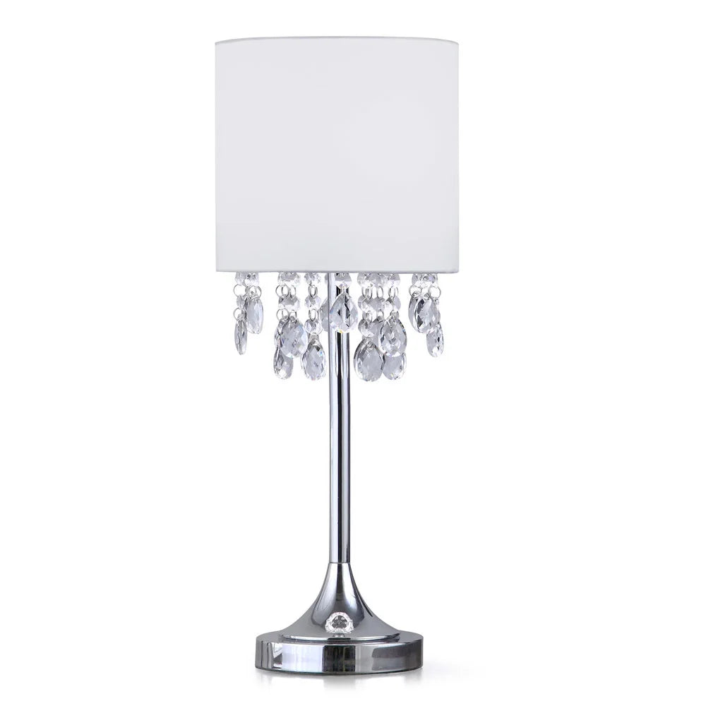 FLORENCE 22"H Crystal Pendants Table Lamp, White