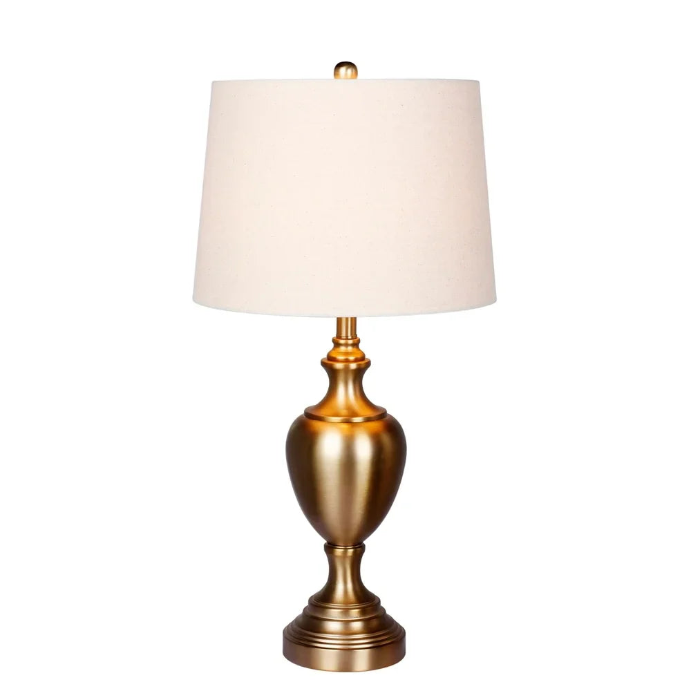 Fangio Lighting's #1566AG 30 in. Urn w/Pedestal Base Metal Table Lamp in Plated Antique Gold