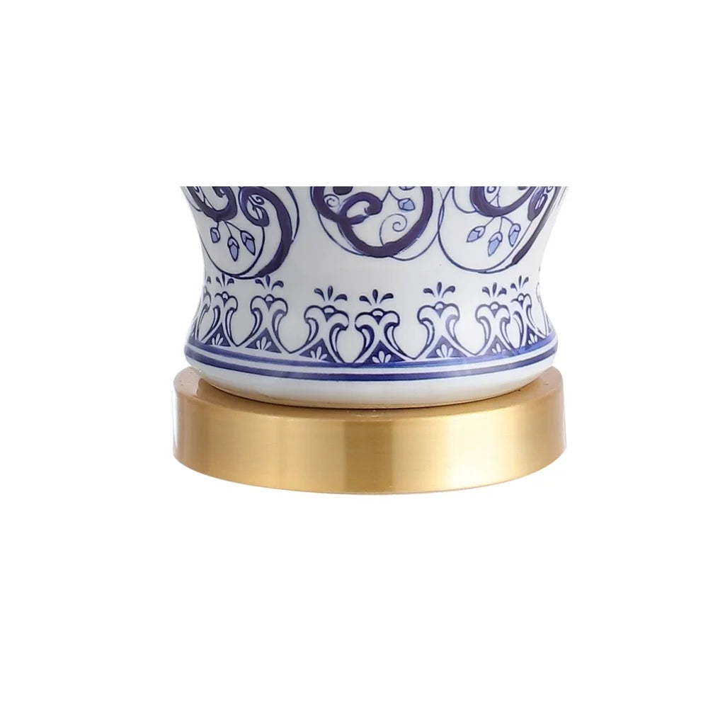 Faye 28.5" Chinoiserie LED Table Lamp, Blue/White