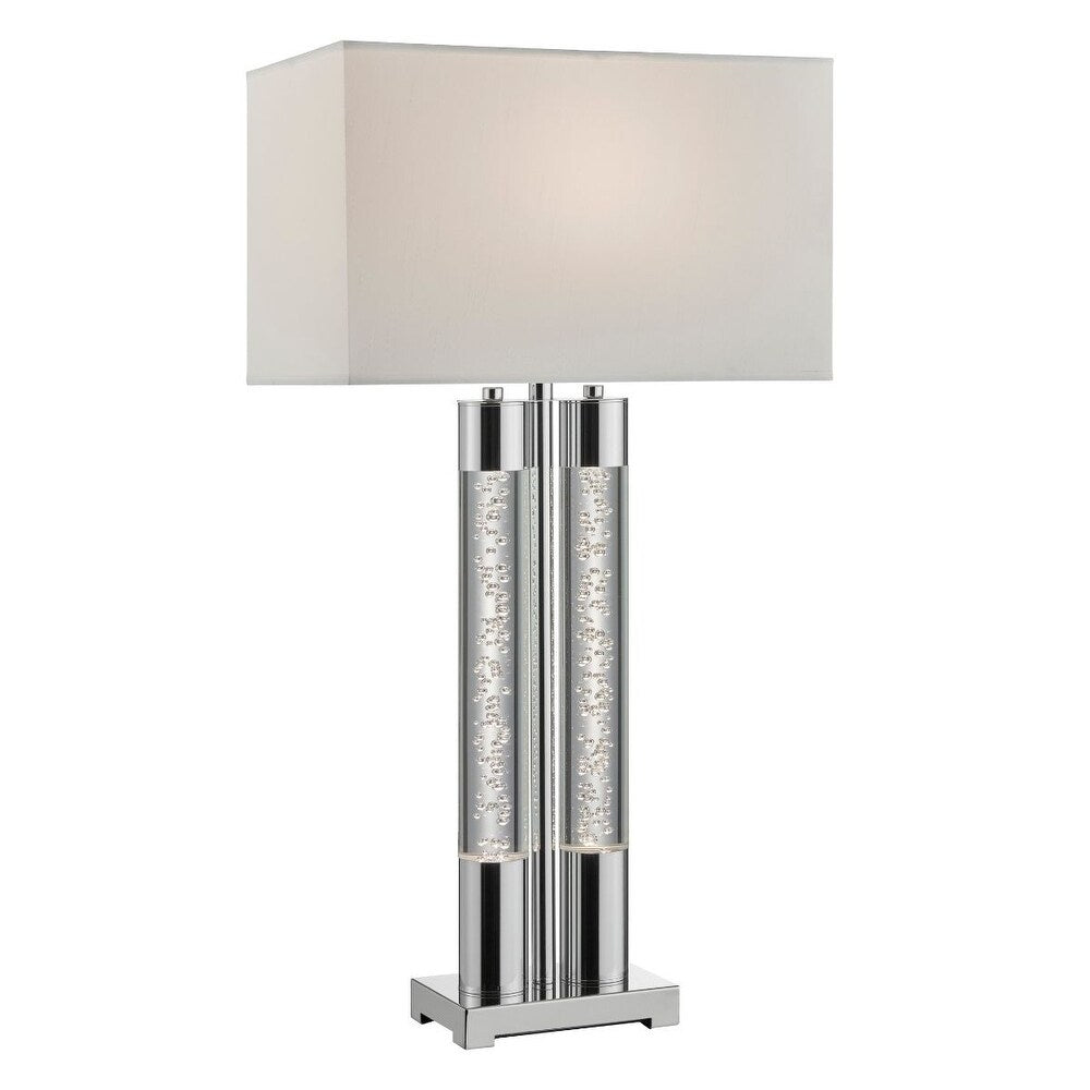 Finesse Decor Acrylic Table Lamp // Chrome - 15.7 x 9.1 x 29.8 inches