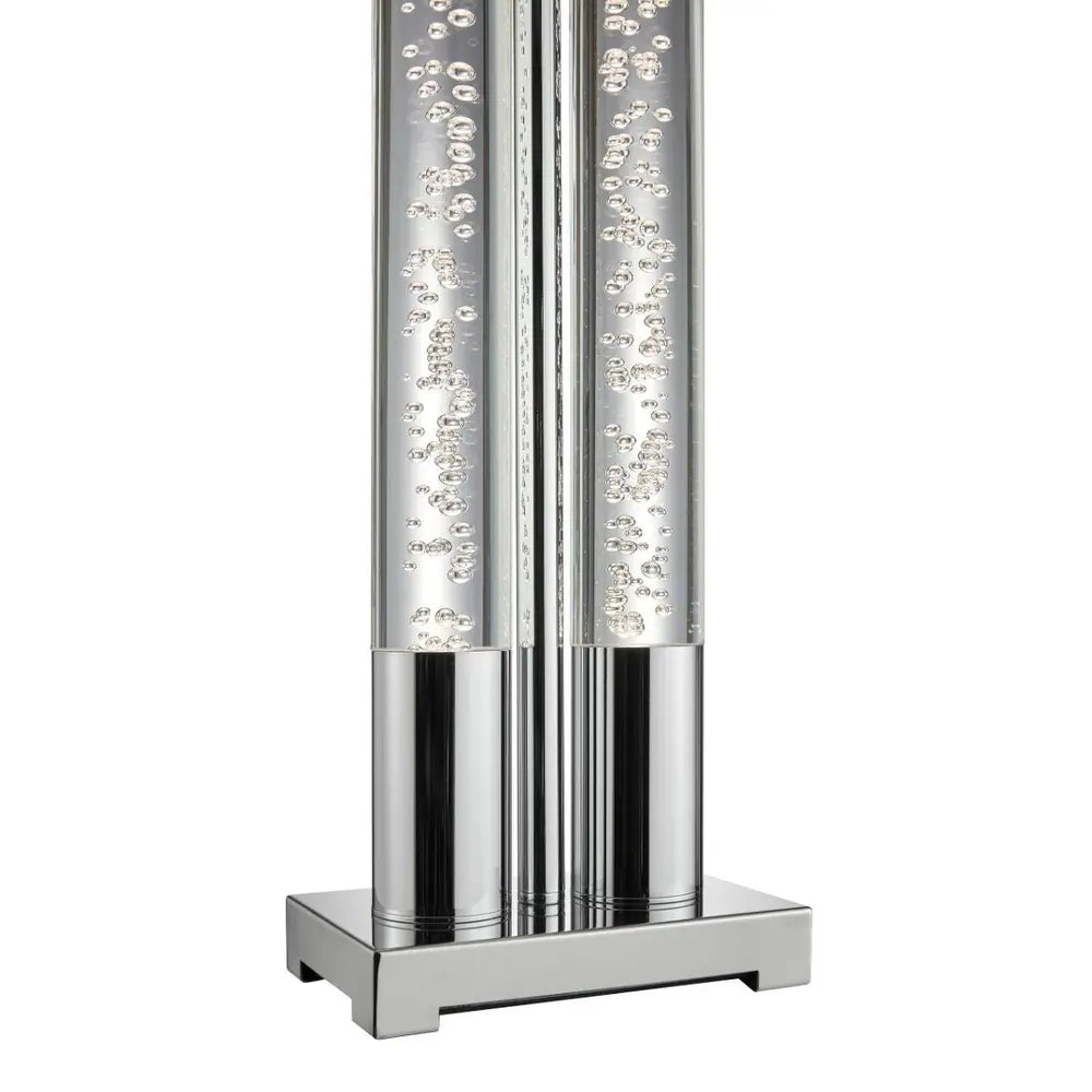 Finesse Decor Acrylic Table Lamp // Chrome - 15.7 x 9.1 x 29.8 inches