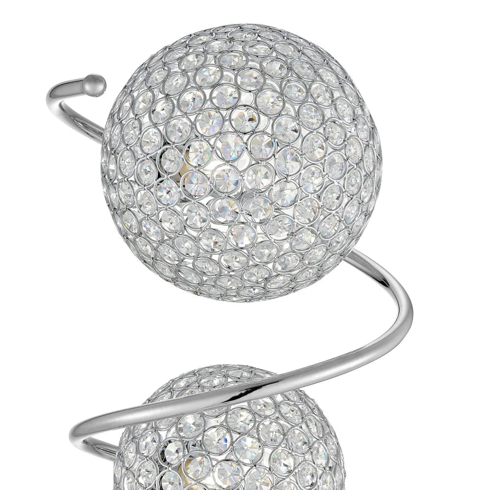 Finesse Decor Chrystal Spheres Chrome 3-Dome Table Lamp