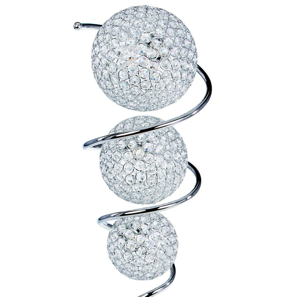 Finesse Decor Chrystal Spheres Chrome 3-Dome Table Lamp