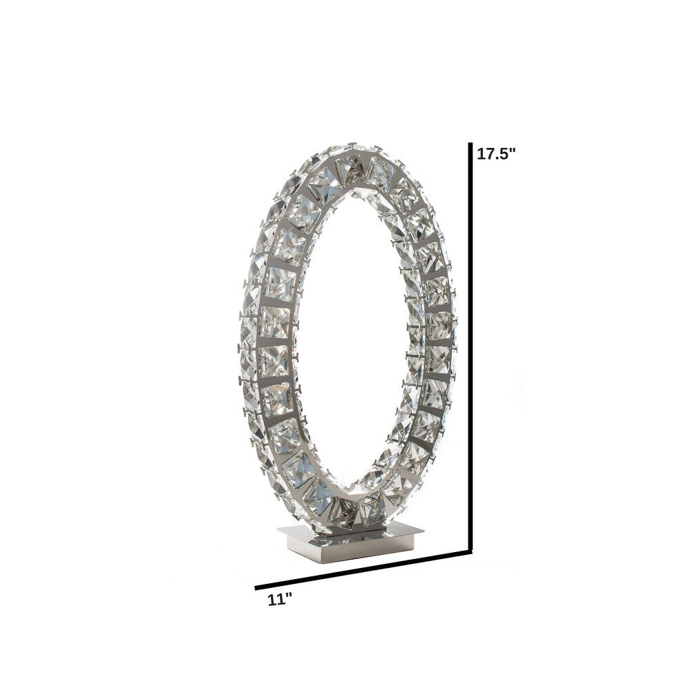 Finesse Decor Oval Crystal Extravaganza Table Lamp // Led Strip - Oval Shape