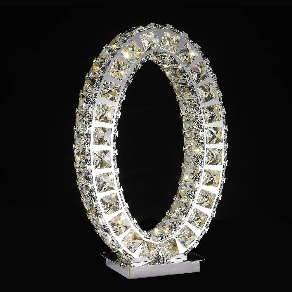 Finesse Decor Oval Crystal Extravaganza Table Lamp // Led Strip - Oval Shape