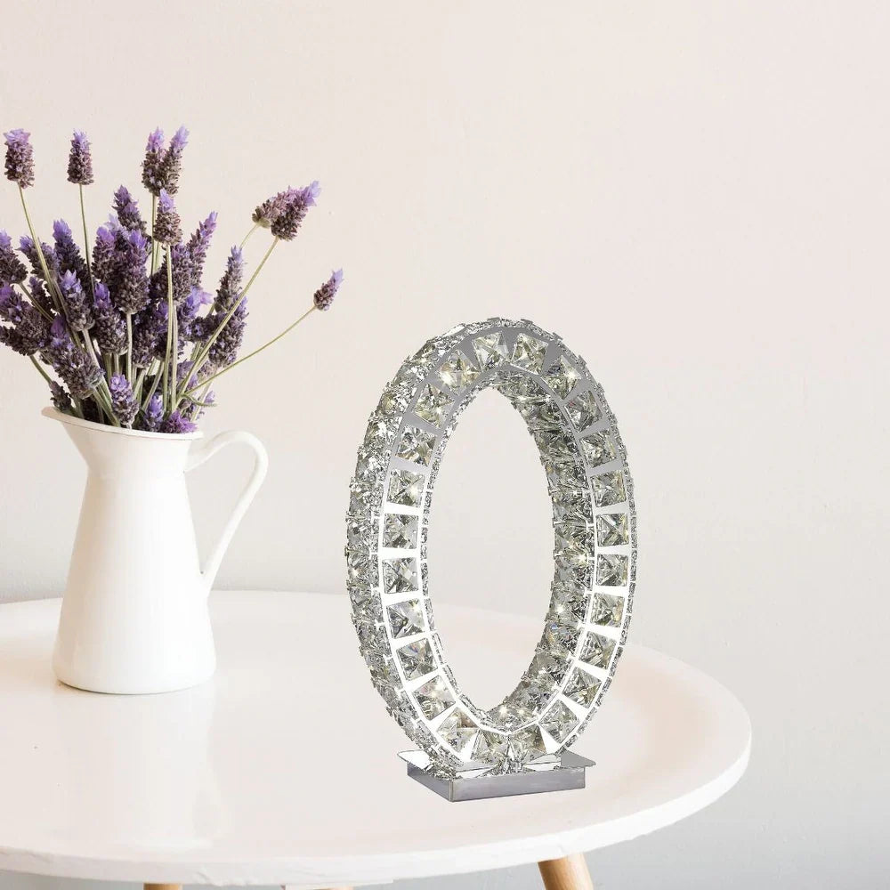 Finesse Decor Oval Crystal Extravaganza Table Lamp // Led Strip - Oval Shape