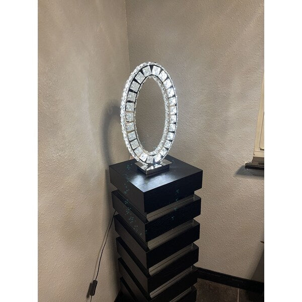 Finesse Decor Oval Crystal Extravaganza Table Lamp // Led Strip - Oval Shape