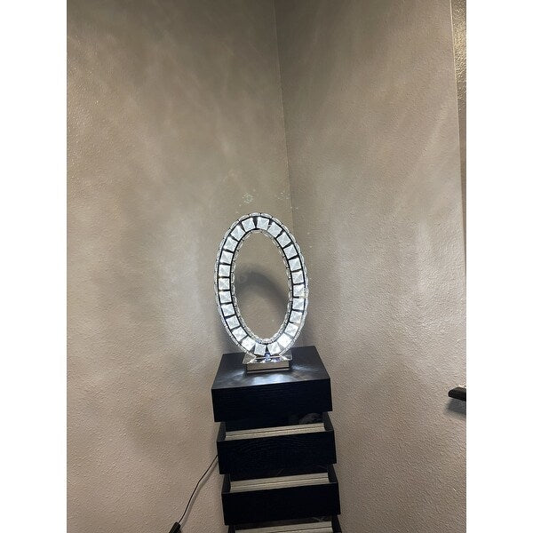 Finesse Decor Oval Crystal Extravaganza Table Lamp // Led Strip - Oval Shape