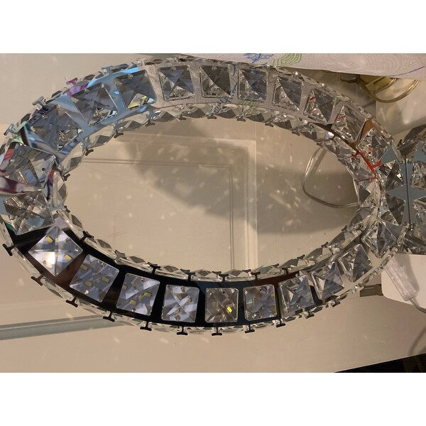Finesse Decor Oval Crystal Extravaganza Table Lamp // Led Strip - Oval Shape