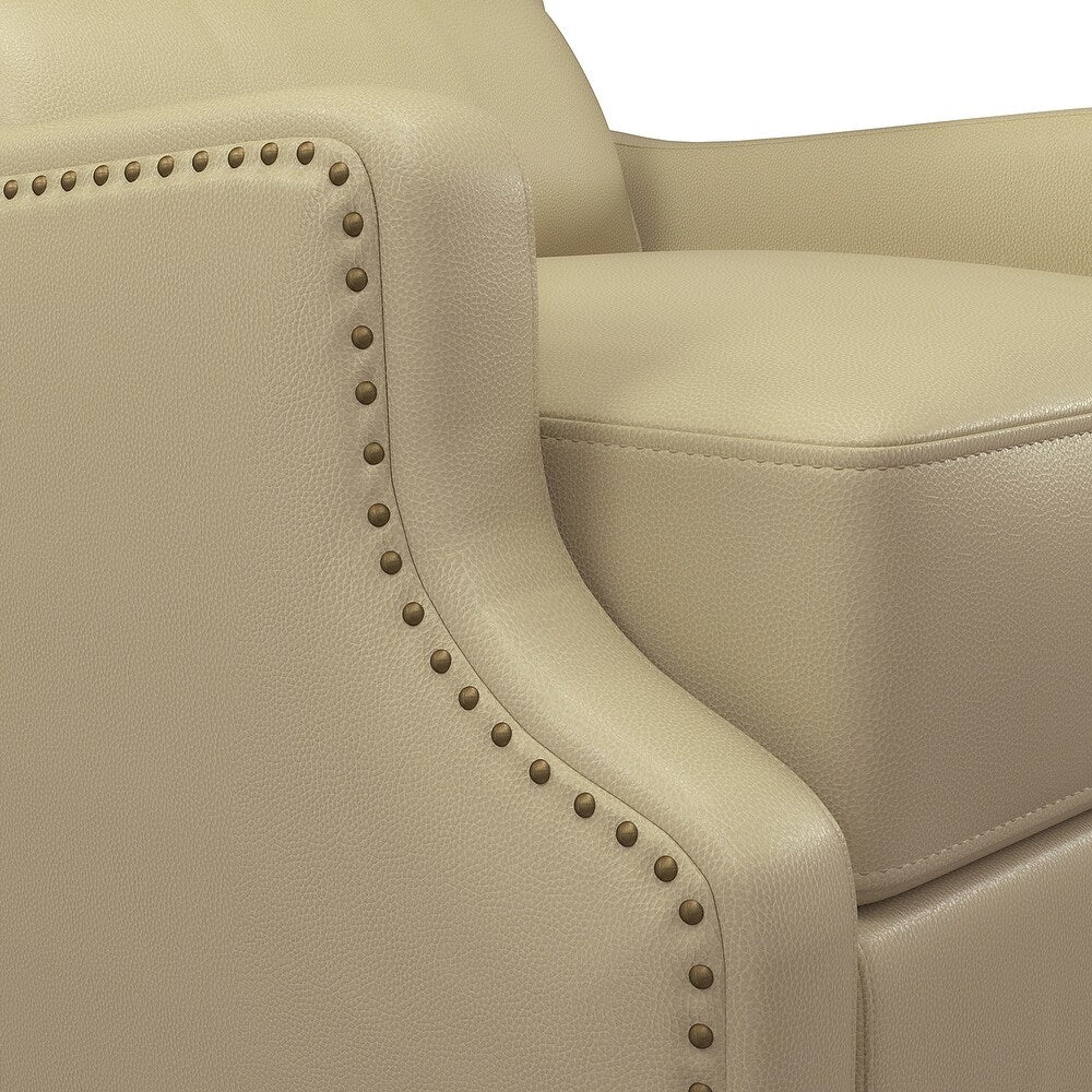 Florens 30.2" Wide Mid-Century Modern Genuine Leather Recliner with Solid Wood Legs Set of 2