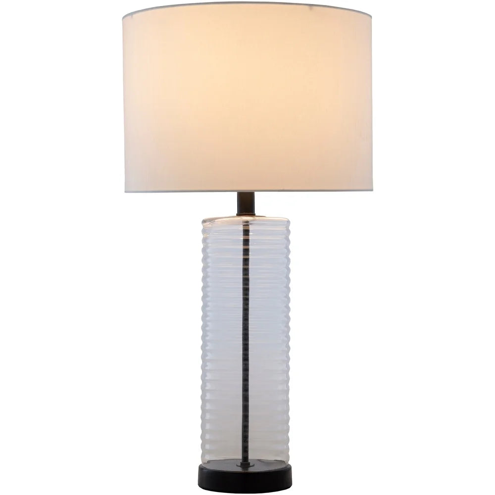 Florent Mid-Century Ribbed Glass 26.5-inch Table Lamp - 14" x 14" x 26.5"