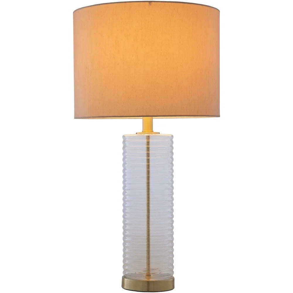 Florent Mid-Century Ribbed Glass 26.5-inch Table Lamp - 14" x 14" x 26.5"