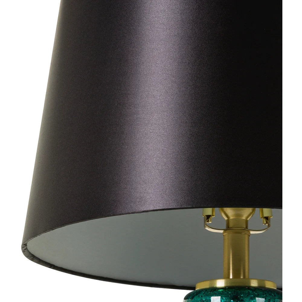 Flori Teal Mercury Glass Table Lamp with Black Shade - 30"H x 15"W x 15"D