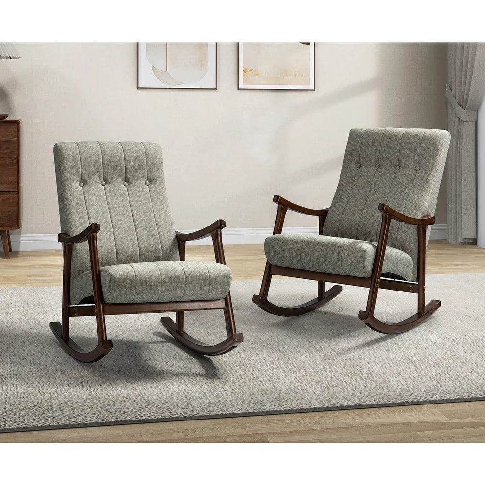 Francisco Comfy Rocking Chair with Button Tufted Back Set of 2