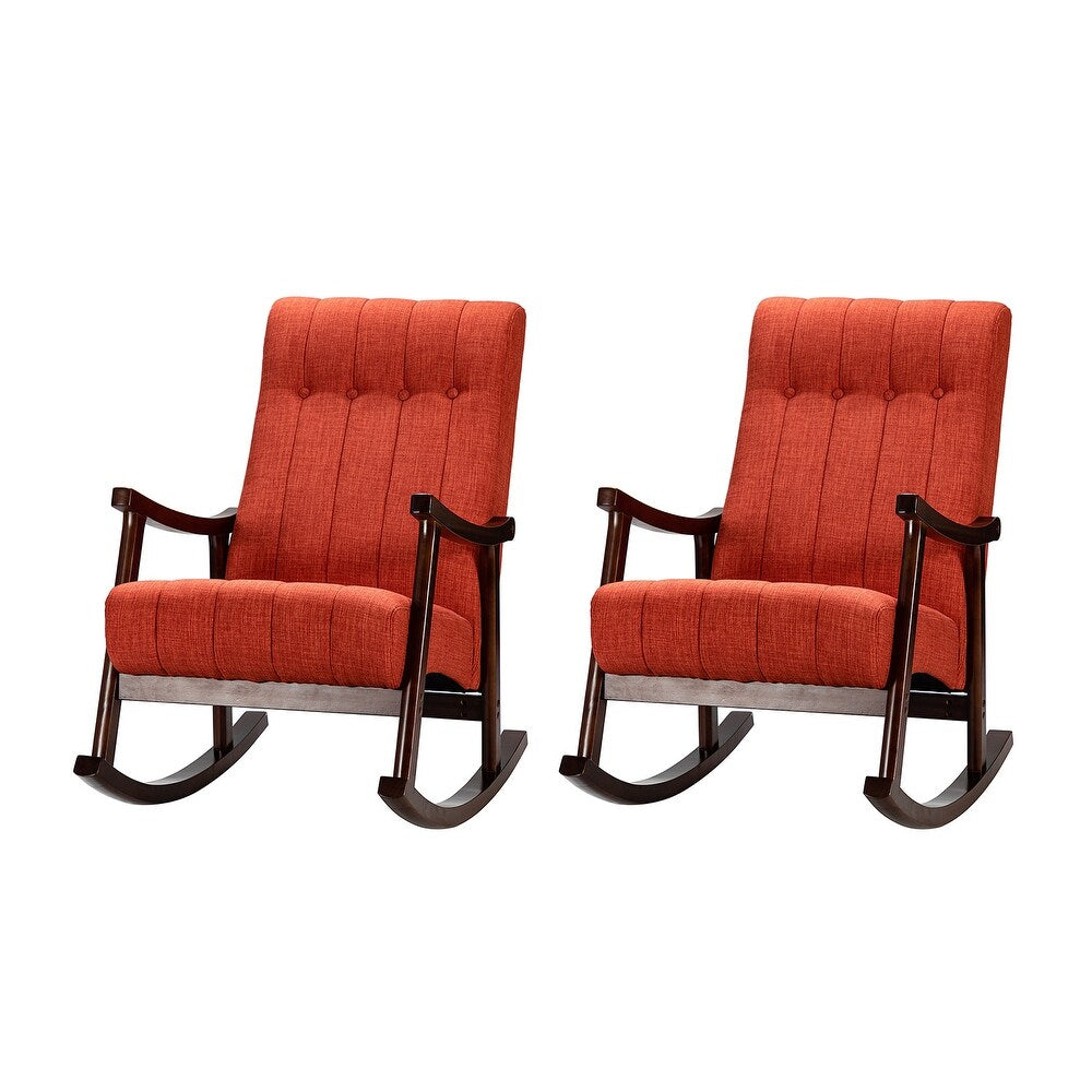 Francisco Comfy Rocking Chair with Button Tufted Back Set of 2