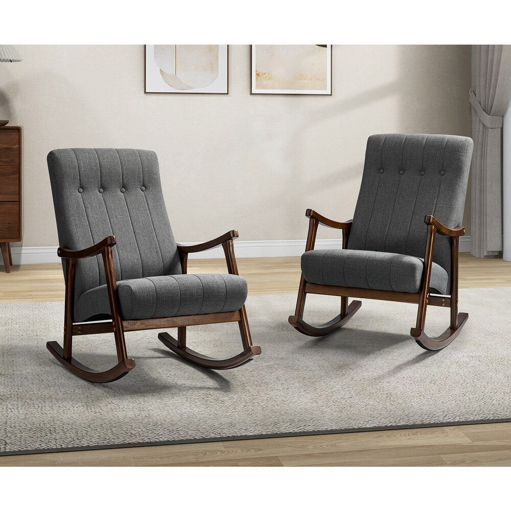 Francisco Comfy Rocking Chair with Button Tufted Back Set of 2