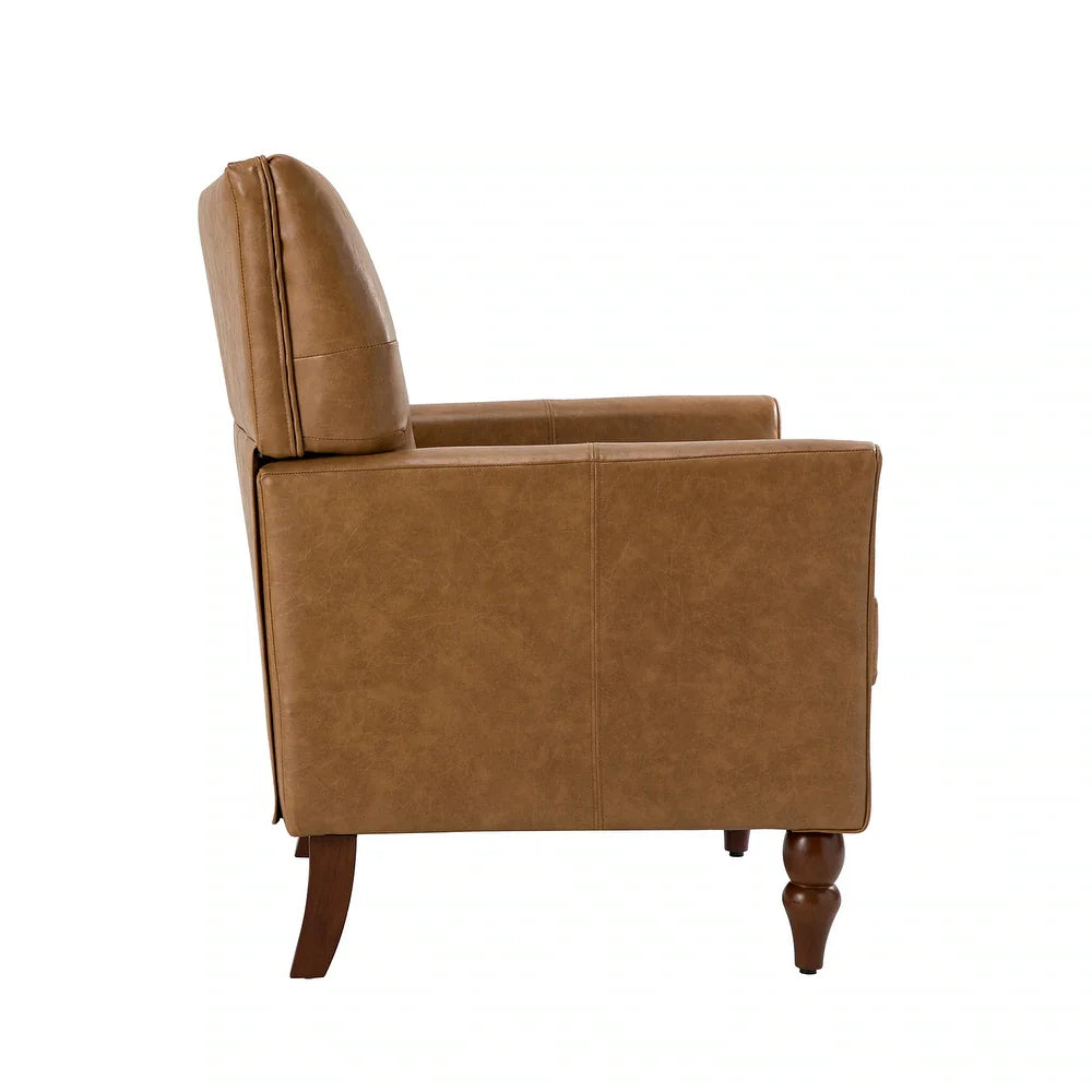 Gabriel Mid-Century Modern Upholstered Armchair with Solid Wood Legs