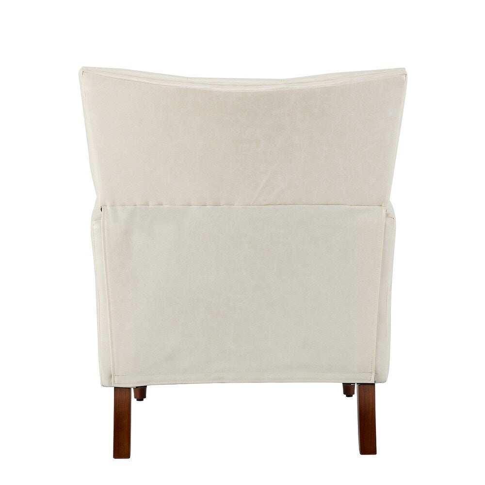 Gabriel Mid-Century Modern Upholstered Armchair with Solid Wood Legs