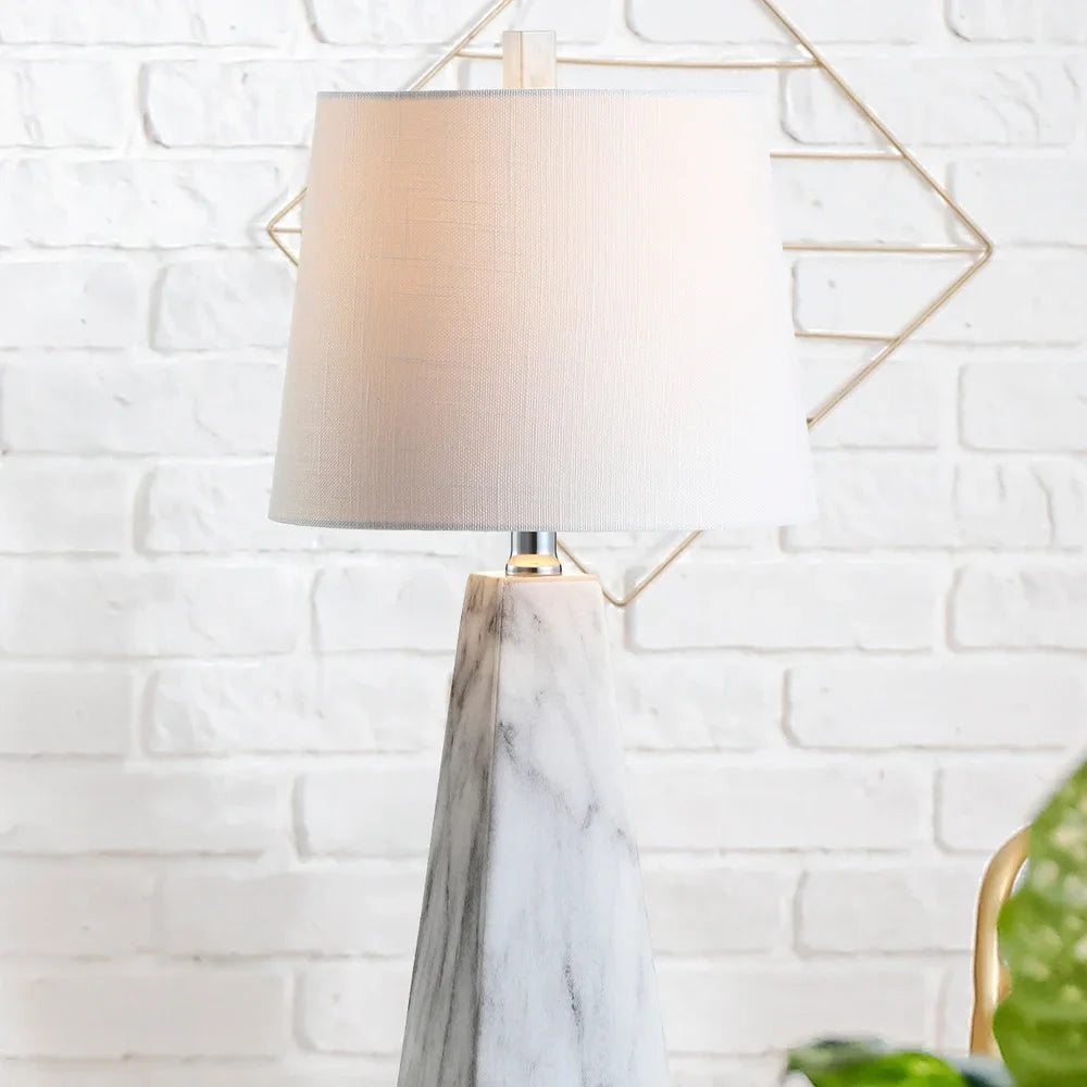 Gabrielle 20.5" Resin LED Table Lamp, White Marble Finish by JONATHAN Y - 20.50