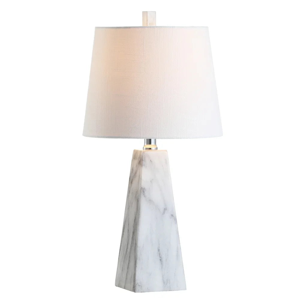 Gabrielle 20.5" Resin LED Table Lamp, White Marble Finish by JONATHAN Y - 20.50