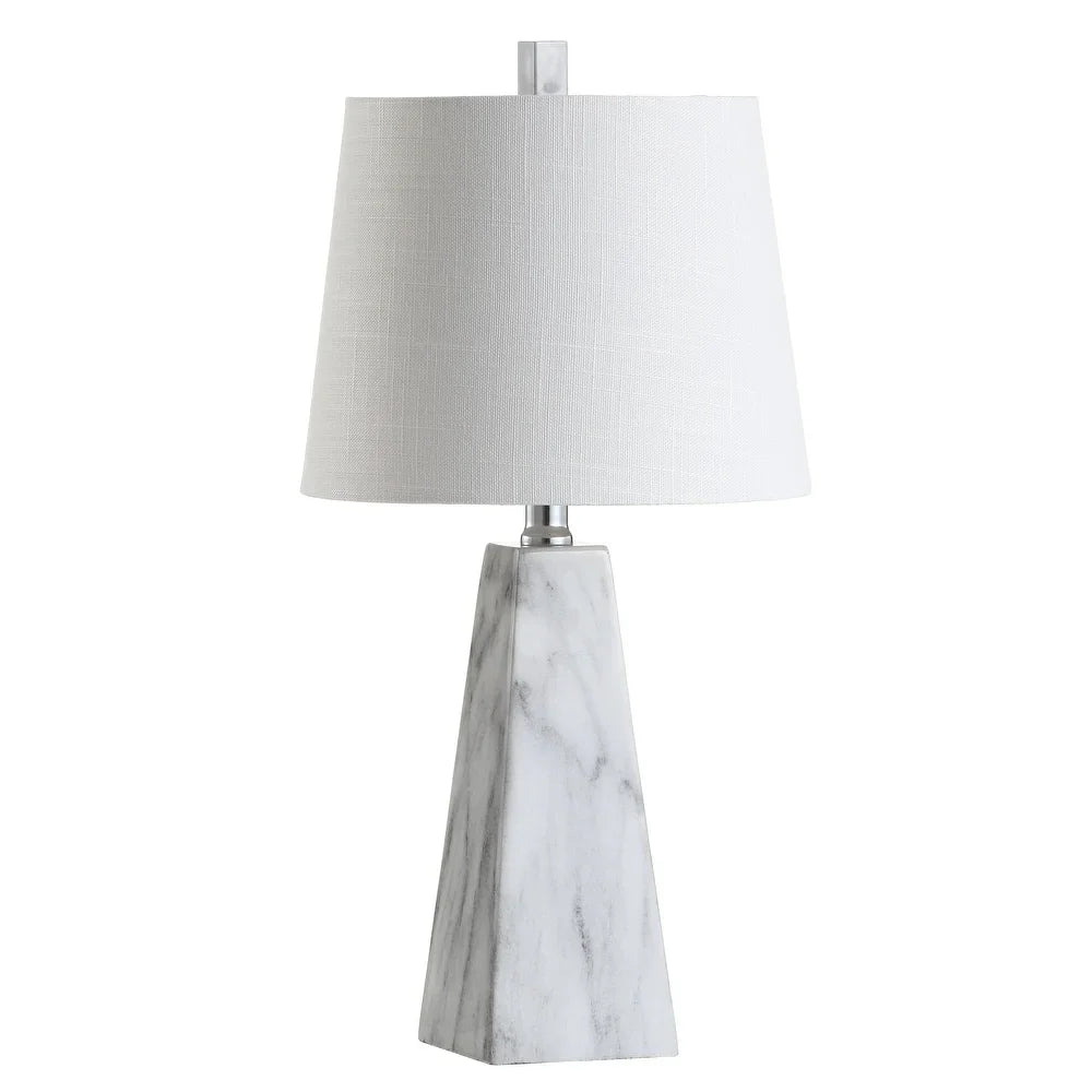 Gabrielle 20.5" Resin LED Table Lamp, White Marble Finish by JONATHAN Y - 20.50