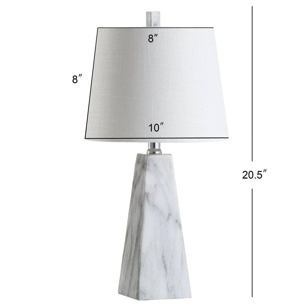 Gabrielle 20.5" Resin LED Table Lamp, White Marble Finish by JONATHAN Y - 20.50
