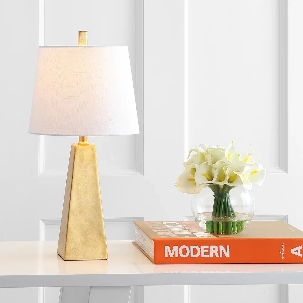 Gabrielle 20.5" Resin LED Table Lamp, White Marble Finish by JONATHAN Y - 20.50