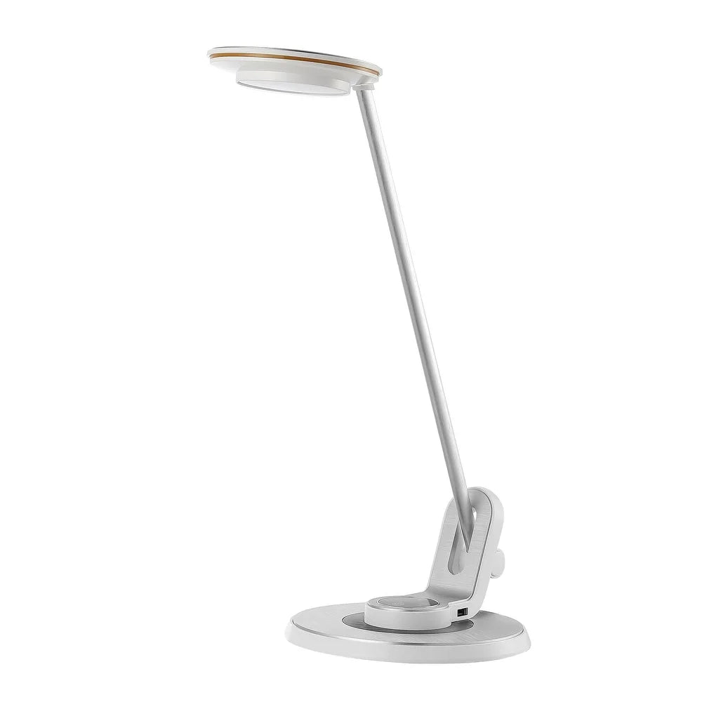 Gaines 18.5" Aluminum Contemporary Minimalist Adjustable Dimmable USB Charging LED Task Lamp, Black by JONATHAN Y