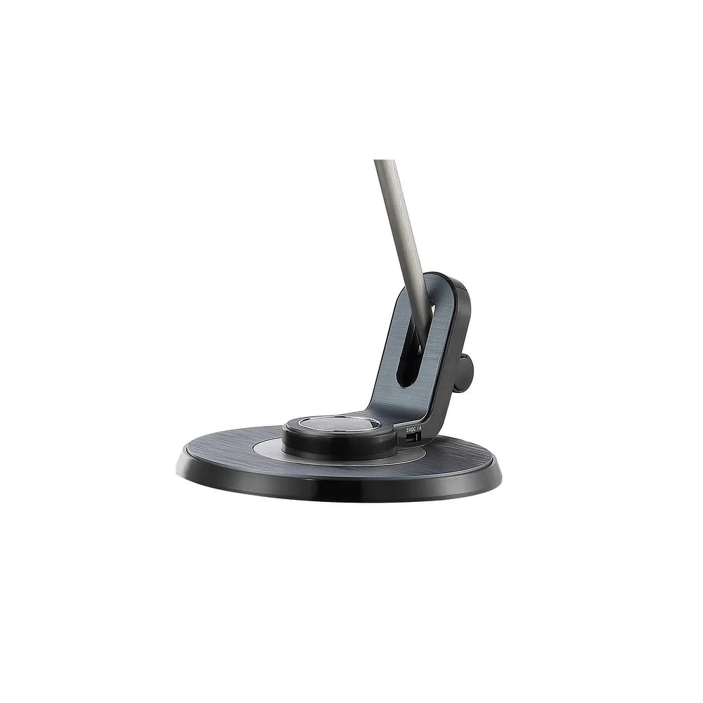 Gaines 18.5" Aluminum Contemporary Minimalist Adjustable Dimmable USB Charging LED Task Lamp, Black by JONATHAN Y