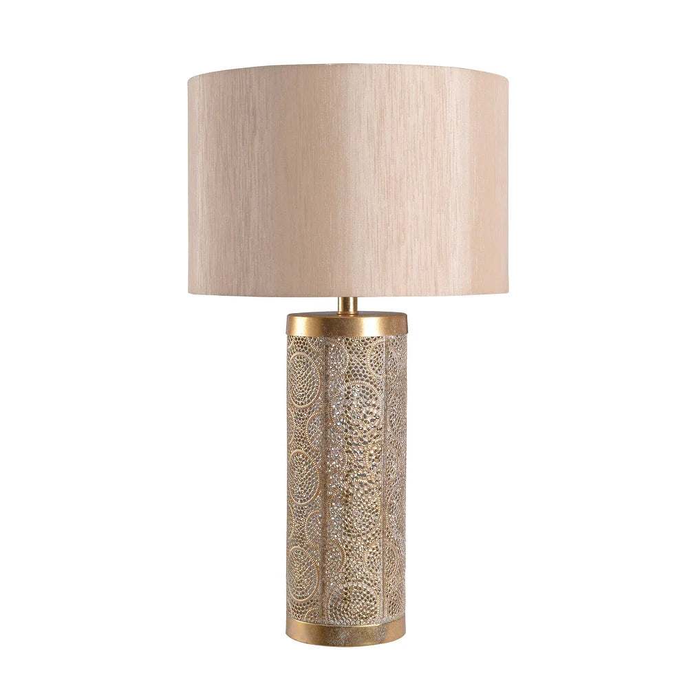 Gains White Washed Gold Table Lamp