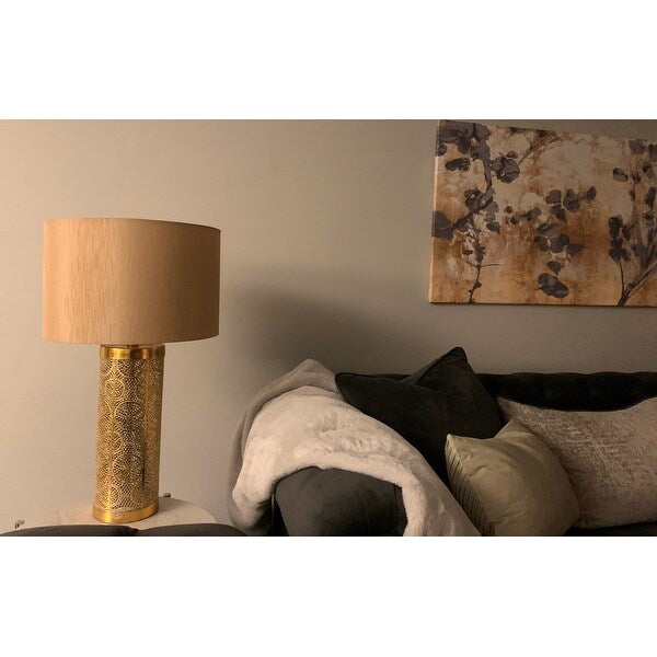 Gains White Washed Gold Table Lamp