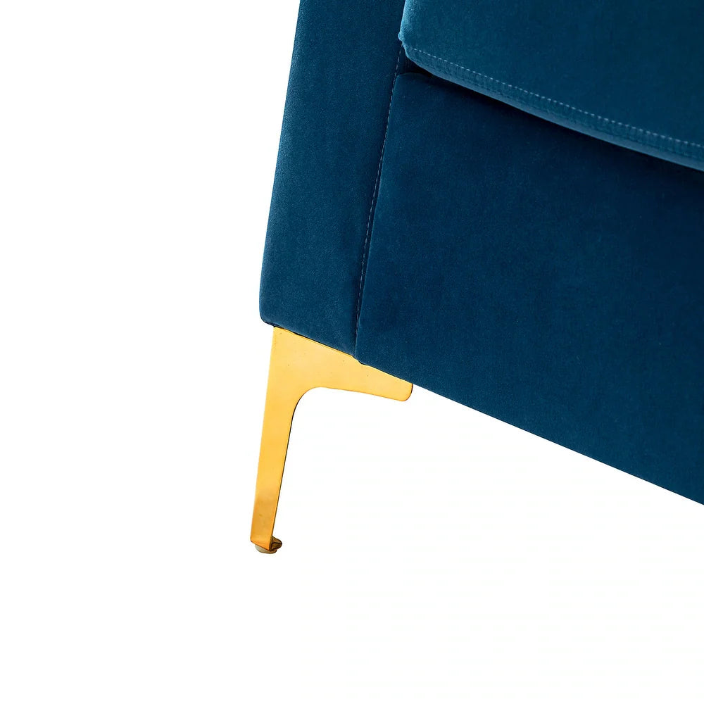 Ganymedes Contemporary Velvet Accent Arm Chair with Golden Legs