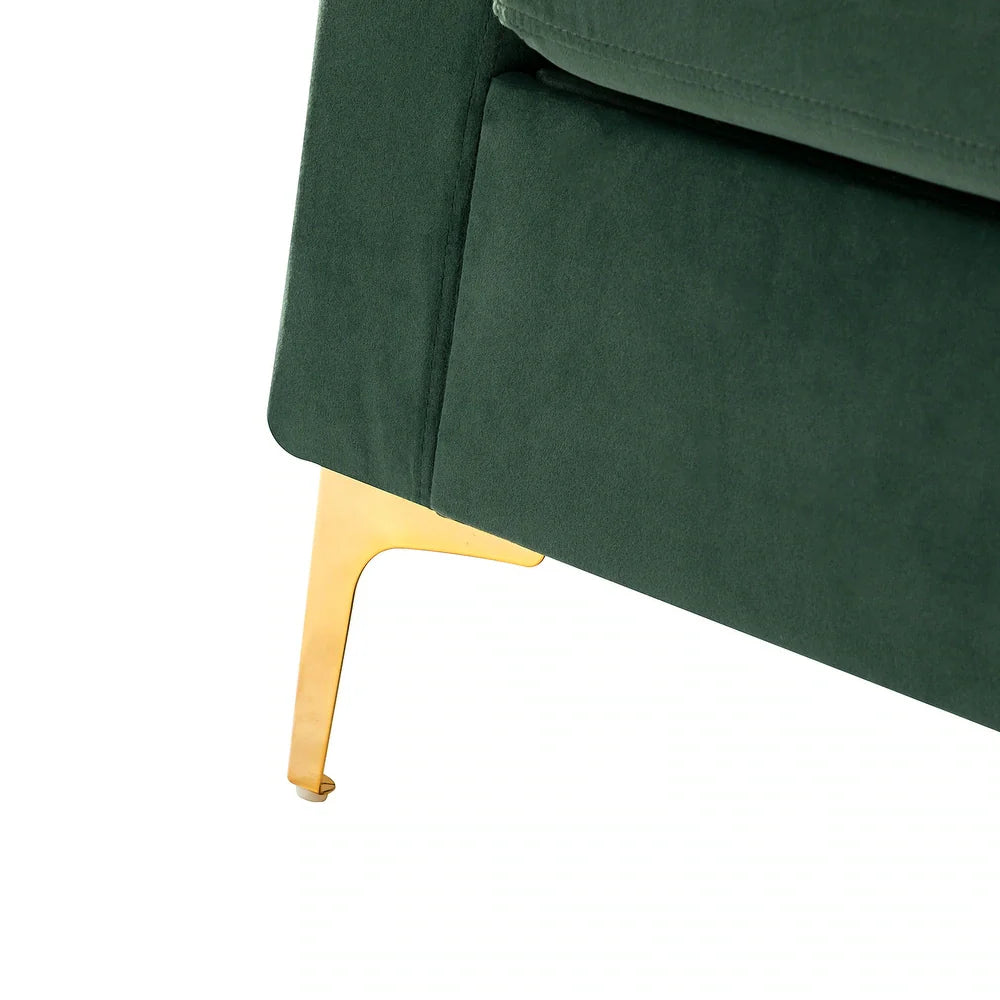 Ganymedes Contemporary Velvet Accent Arm Chair with Golden Legs